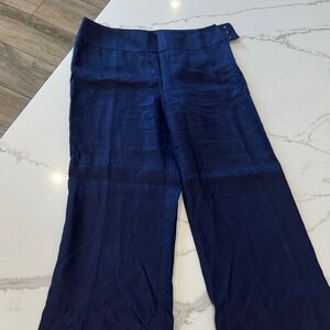 NWOT Lauren Ralph Lauren Navy Straight Wide Leg Pants 10
